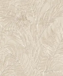 Luxurious Grace Palm Cream/Beige Wallpaper