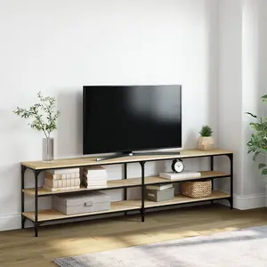 Berkfield TV Cabinet Sonoma Oak 180x30x50 cm Engineered Wood and Metal