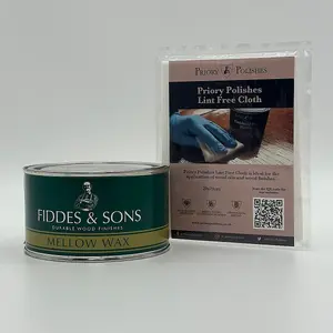 Fiddes Mellow Wax, Clear 400ml & Free Priory Polishes Lint Free Cloth