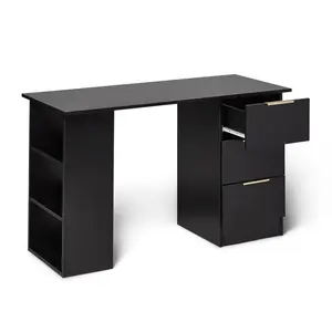 Isabella 3 Drawer Computer Desk Black