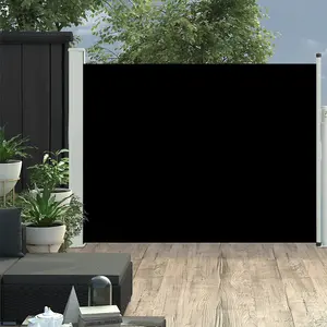 Berkfield Patio Retractable Side Awning 140x500 cm Black