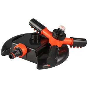 Outdoor garden watering/irrigation three arm multi-position rotating sprinkler 360 Degree for lawn/grass/shrubs