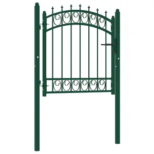 Berkfield Fence Gate with Spikes Steel 100x100 cm Green