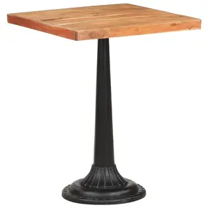 Akridge Solid Wood Top Metal Base Dining Table