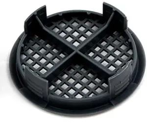 Pack of 8 fiXte 70mm Lattice Design Anthracite Grey Plastic Push in Circular Soffit Vents Roof Air Vents