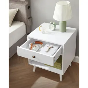 Monterey 1 Drawer Bedside Table White