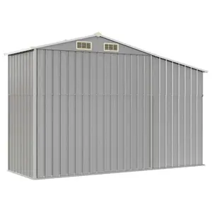 Brytanni Garden Shed Outdoor Storage Shed Patio Yard Tool Shed Galvanised Steel Grey