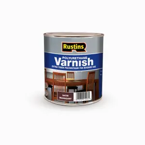 Rustins Polyurethane Varnish Satin - Mahogany 500ml