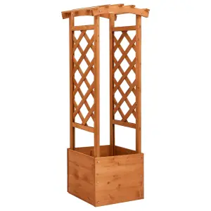 Berkfield Trellis Planter with Arch 49x39x130 cm Firwood