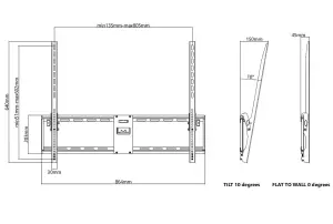 Multibrackets M Universal Tilt Wallmount Large, for TVs 55-75" - Black