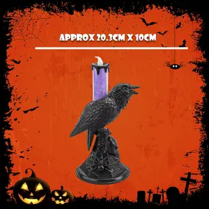 Flameless Halloween Crow Candle Halloween Party, Trick or Treat  Purple