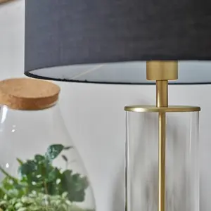 Glass Table Lamp Black