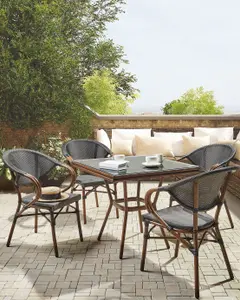 Set of 4 Garden Chairs CASPRI Metal Grey