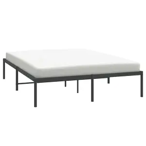 Berkfield Metal Bed Frame Black 140x200 cm