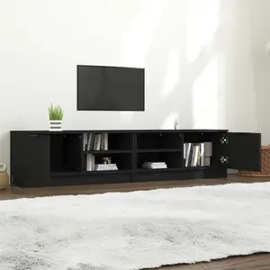 Berkfield TV Cabinets 2 pcs Black 80x35x36.5 cm Engineered Wood