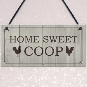 Funny Chicken Sign HOME SWEET COOP Outdoor Garden Sign For Chicken Hens