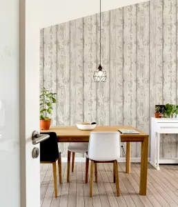 Arthouse White Washed Wood Wallpaper