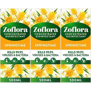 Zoflora Multi-Purpose Concentrated - Springtime, 500ml (Pack of 3)