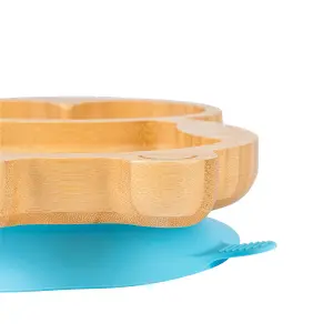 Tiny Dining - Children's Bamboo Suction Penguin Plate - Blue