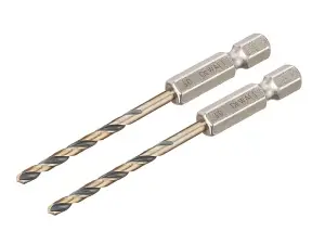 DEWALT Black and Gold Hex HSS-G Drill Bits 3.0mm Pack of 2