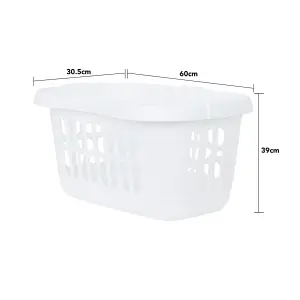 Wham 2 x Casa Plastic Hipster Laundry Basket Ice White