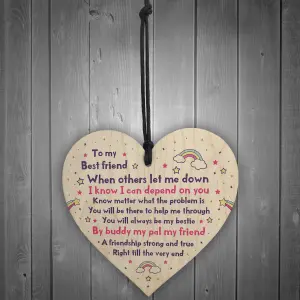 Red Ocean Handmade Friendship Gift Novelty Hanging Heart Plaque Sign Gift For Your Friend Keepsake Present