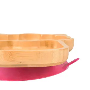 Tiny Dining - Children's Bamboo Suction Llama Plate - Red