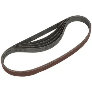 Premium 5-Pack Sanding Belts - 25mm x 762mm - 60 Grit Aluminium Oxide for Precision Sanding