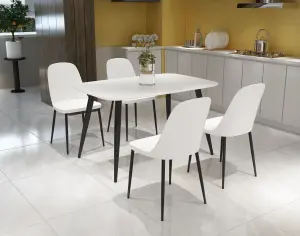 PAIR of White plastic Aspen duo chairs with black metal legs (PAIR)