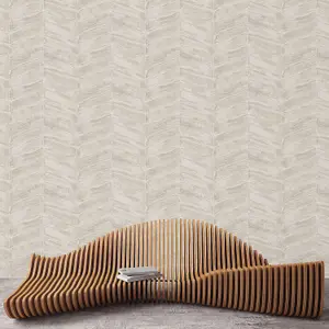 Galerie Utopia Beige Chevron Sheen Finish Wallpaper Roll