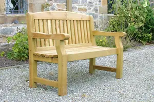 Zest Emily Wooden 2 Seater Bench Garden Patio Park Pub Chair Seat 4ft