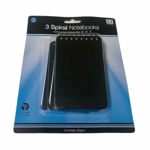 Anker Spiral Notebook (Pack of 3) Black (One Size)