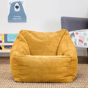 icon Kids Morgan Corduroy Armchair Bean Bag Ochre Yellow Childrens Bean Bags