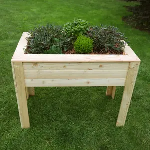 Stef larch timber shallow trough planter 400x800mm