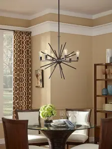 Elstead Carnegie 6 Light Ceiling Pendant Western Bronze Finish, E27