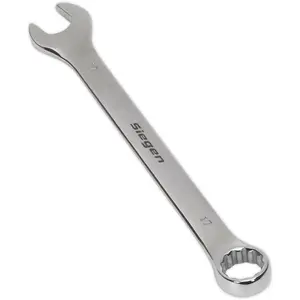 Durable 17mm Hardened Steel Combination Spanner with Polished Chrome Finish