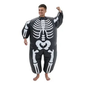 6ft Fancy Dress Up Halloween Skeleton Frame Inflatable Costume for Adult