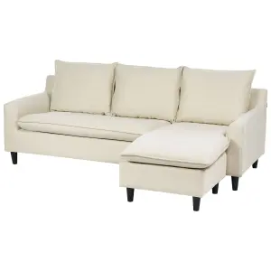 Corner Sofa ELVENES Light Beige Fabric Left Hand