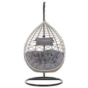 Hanging Chair with Stand ARSITA PE Rattan Grey