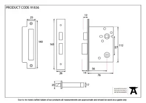 Eurospec PVD Bathroom Lock 76mm (BAS5030PVD)