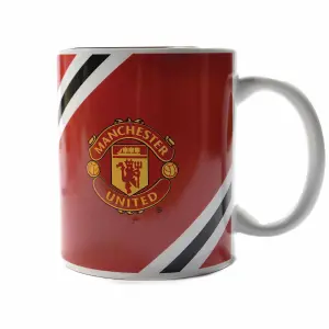 Manchester United FC Core Stripe Mug Red/Black/White (One Size)