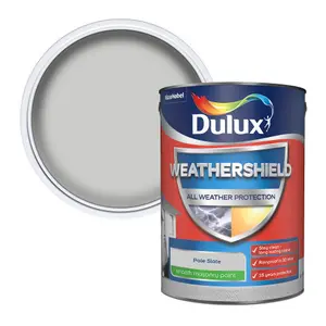 Dulux Weathershield Pale slate Smooth Matt Masonry paint, 5L