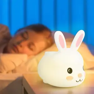 Kidoola Bunny Night Light - Nightlight Lamp - 6 Colour Touch Change LED  Cute Nursery Decor & Night time Sleep Accessory