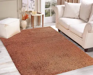 Modern Extra Large Small Soft 5cm Shaggy Non Slip Bedroom Living Room Carpet Runner Area Rug - Terracotta 160 x 230 cm