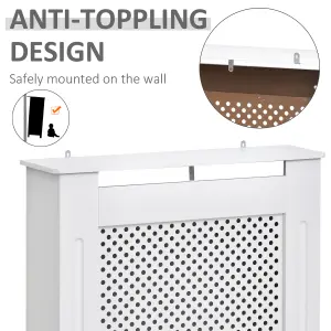 HOMCOM Radiator Cover Heating Cabinet Solid MDF Small Sized White Modern Home