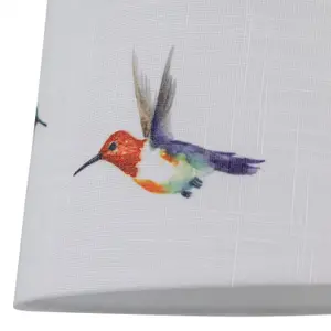 First Choice Lighting Hummingbird Bird Print Linen Easy Fit 28cm Pendant or Table Lamp Shade