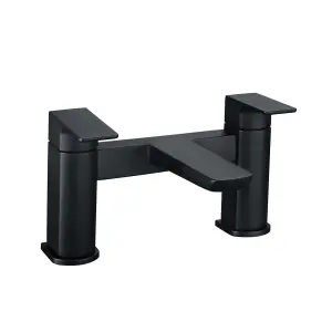 Matt Black Curve Basin Tap & Bath Filler Tap High Quality