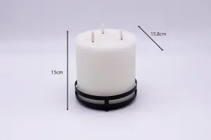 3 Wick LED Candle With Black Stand