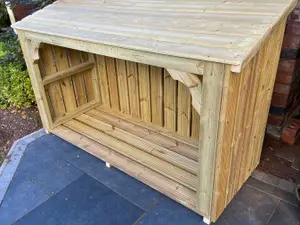 Premium Heavy Duty Wooden Log Store, Beautiful Quality Wood Store. Free engraving 110 cm No doors