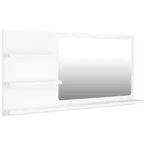 Berkfield Bathroom Mirror White 90x10.5x45 cm Engineered Wood